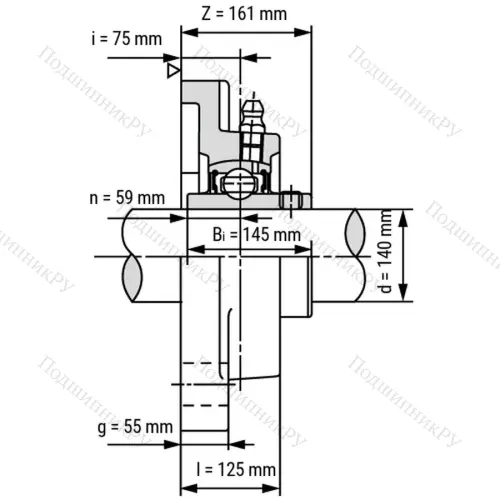 Подшипниковый узел UCF 328 - Вал: 140 мм от производителя  LPZ