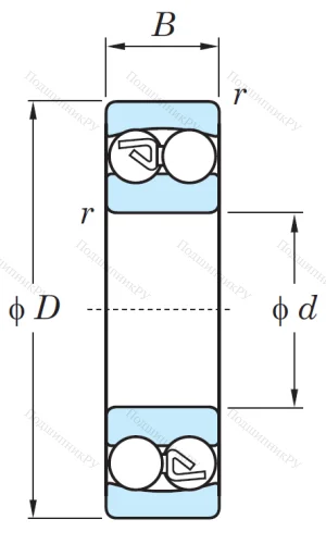 Двухрядный шариковый подшипник 1312 от производителя  KOYO