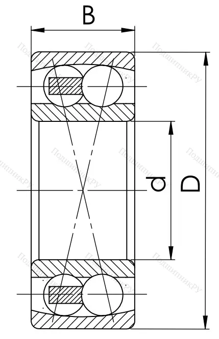 Двухрядный шариковый подшипник 1616 (2316)