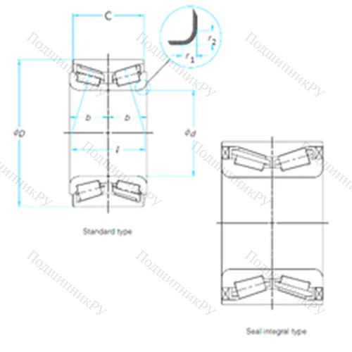 Подшипник роликовый упорно-радиальный RW 408