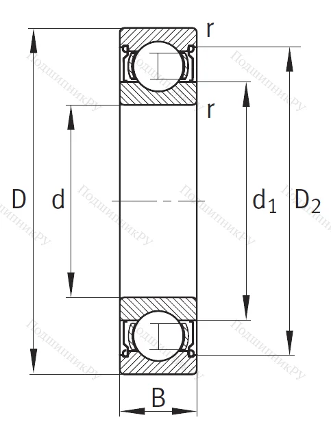 Однорядный шариковый подшипник
