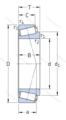 Конический роликовый подшипник 31308 J 2/QCL 7CDF от производителя  SKF