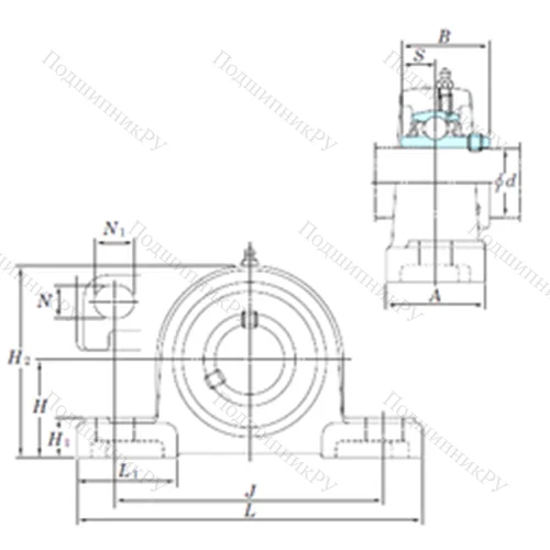 Подшипниковый узел шариковый радиальный UCP 209-26SC