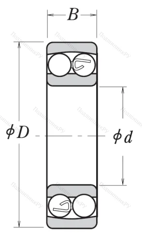 Двухрядный шариковый подшипник 2308 KTNGC 3 от производителя  NSK