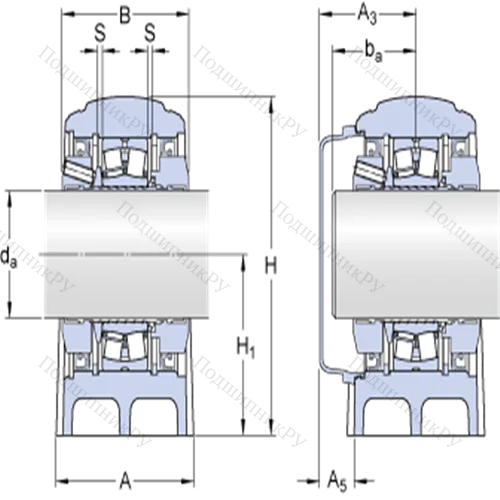Стационарные роликоподшипниковые узлы ( ConCentra, для метрических валов) SYNT 65 LTF