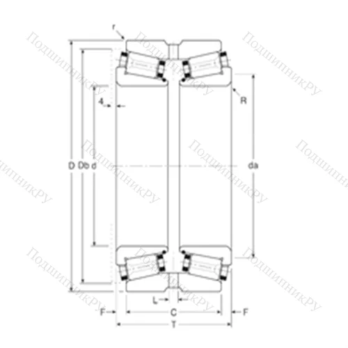 Подшипник роликовый радиально-упорный 284215X/284355XG