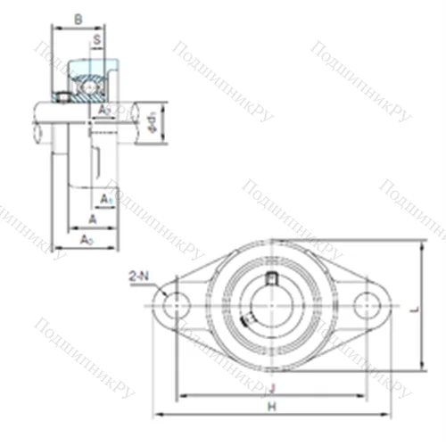 Подшипниковый узел шариковый радиальный BFL 207