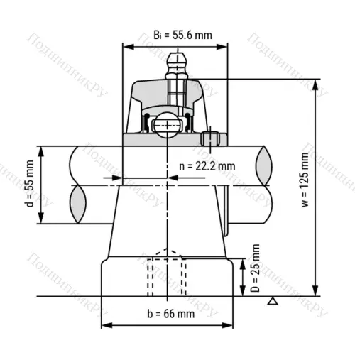 Подшипниковый узел UCPA 211 - Вал: 55 мм