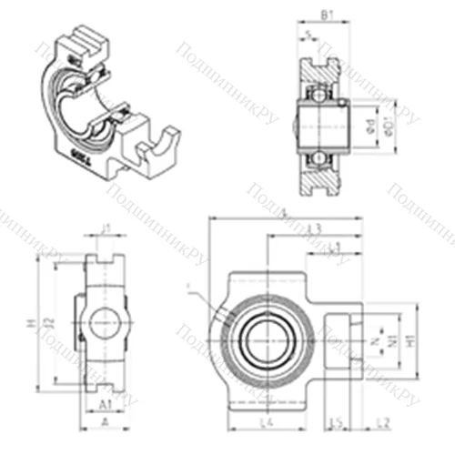 Подшипниковый узел шариковый радиальный UCT 321