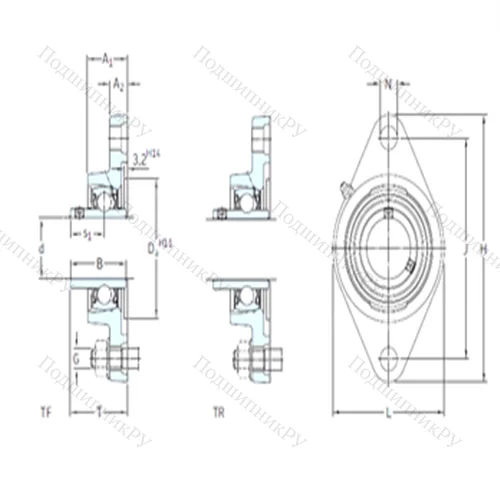 Подшипниковый узел шариковый радиальный FYTB 50 WF