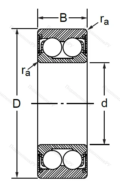 Радиально-упорный шариковый подшипник 3056206 2RS (3206 A 2RSTN)