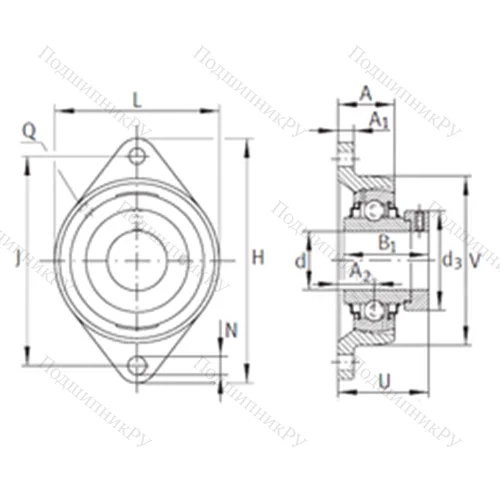 Подшипниковый узел шариковый радиальный RCJT 3/4