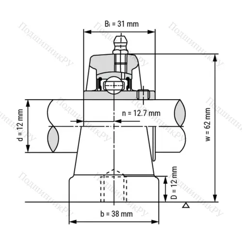 Подшипниковый узел UCPA 201 - Вал: 12 мм