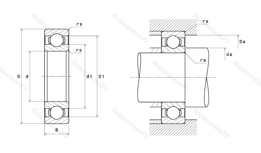 Высокотемпературный  подшипник 6305 F 604