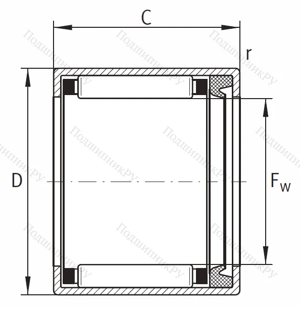 Игольчатый подшипник HK 2520 2RS AS 1-L 271