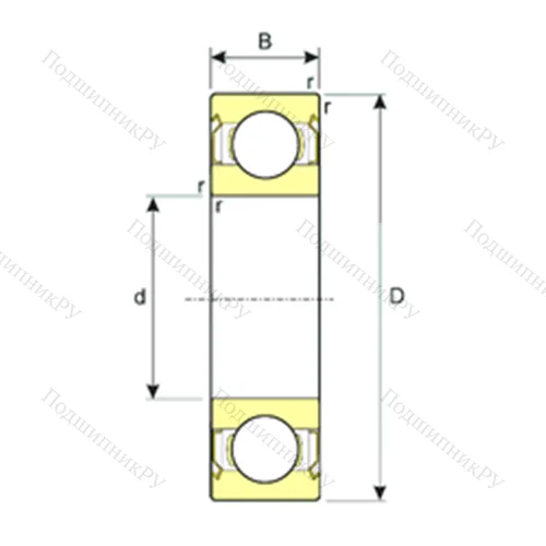 Подшипник шариковый радиальный SS 61812-2RS