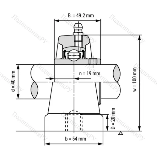 Подшипниковый узел UCPA 208 - Вал: 40 мм