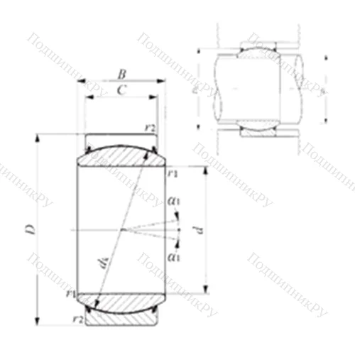 Подшипник скольжения сферический GE 35EC-2RS
