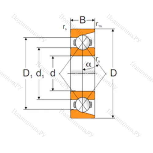 Подшипник шариковый радиально-упорный 7312BP