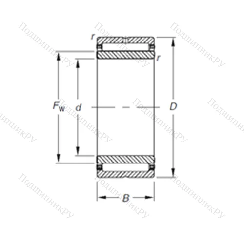 Подшипник игольчатый радиальный NKJ 17/16