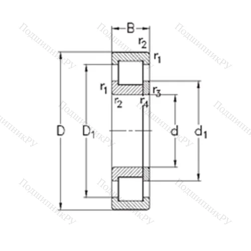Подшипник роликовый радиальный NUP 421-M