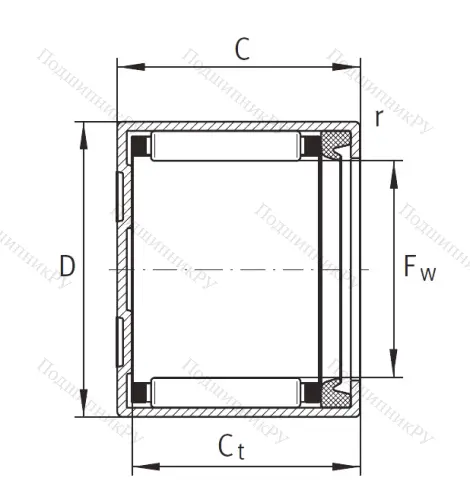 Игольчатый подшипник BK 2018 RS L 271