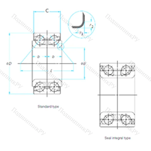 Подшипник шариковый радиально-упорный SA 0006