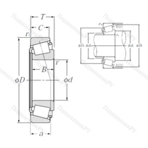 Подшипник роликовый радиально-упорный 4T-LM 11749/LM 11710 от производителя  NTN