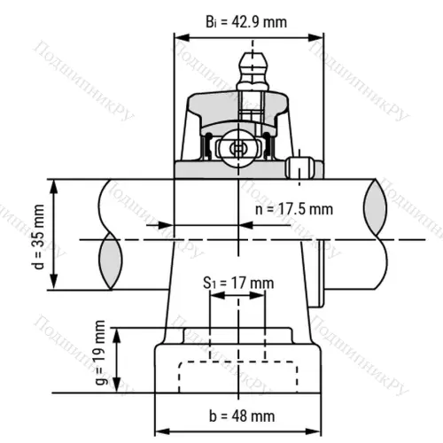 Подшипниковый узел SSUCP 207 - Вал: 35 мм от производителя  LPZ