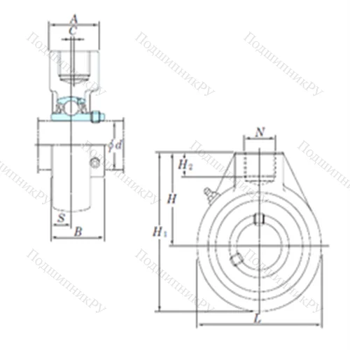 Подшипниковый узел шариковый радиальный UCHA 208