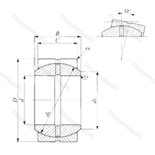 Подшипник скольжения сферический SBB 80