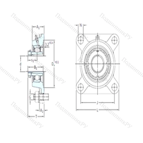 Подшипниковый узел шариковый радиальный FYJ 45 KF+HA 2309