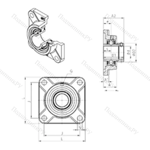 Подшипниковый узел шариковый радиальный EXF 217
