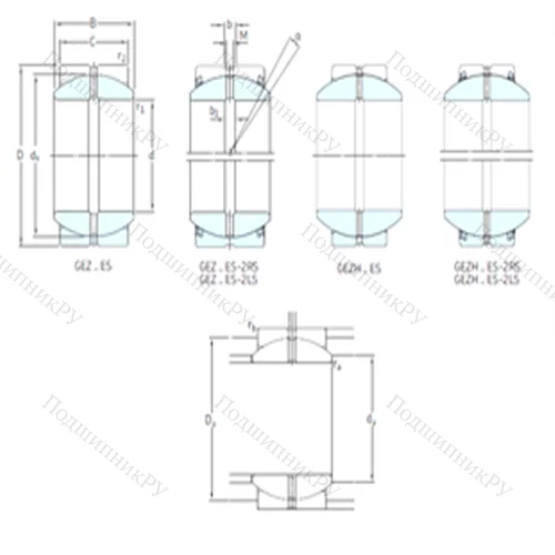 Подшипник скольжения сферический GEZH 312ES-2LS