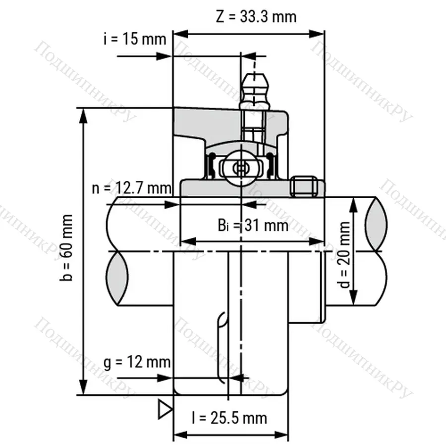 Подшипниковый узел SSUCFL 204 - Вал: 20 мм