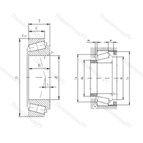 Подшипник роликовый радиально-упорный K-JM 511946/K-JM 511910