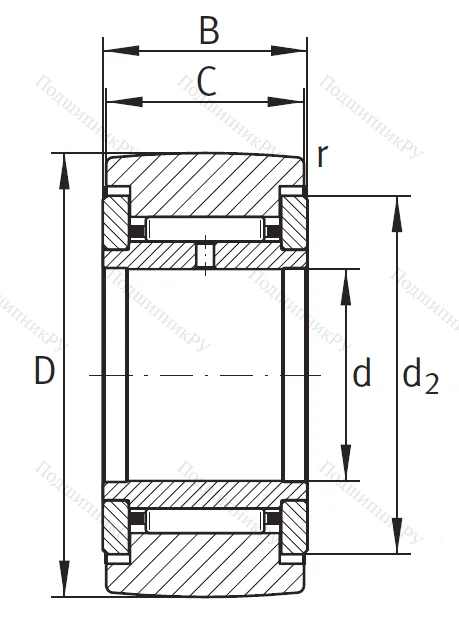 Игольчатый подшипник NATR 20