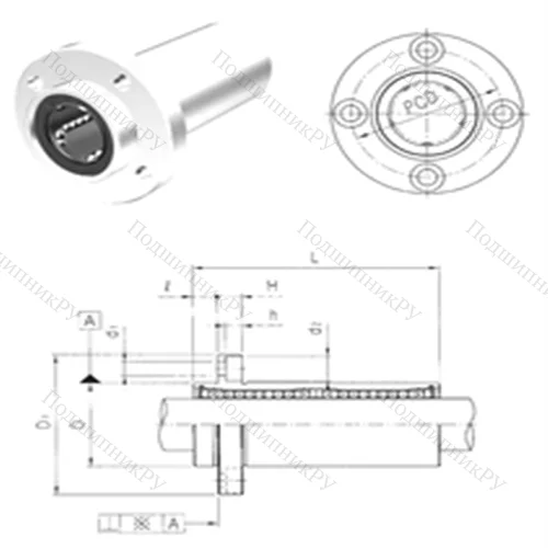Подшипник шариковый линейный LMEFP 30L