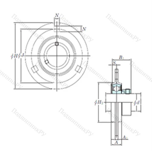 Подшипниковый узел шариковый радиальный SAPF 207-20