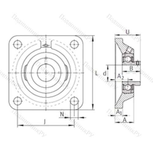Подшипниковый узел шариковый радиальный PCJY 1-1/4