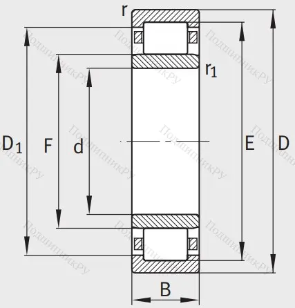 Роликовый цилиндрический подшипник NU 2210 E XL TVP 2 от производителя  FAG