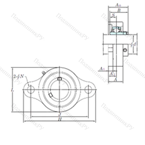 Подшипниковый узел шариковый радиальный UCSFL 204H 1S 6
