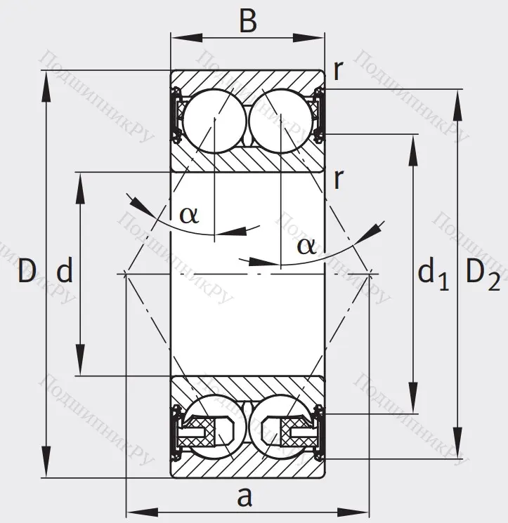 Двухрядный шариковый подшипник