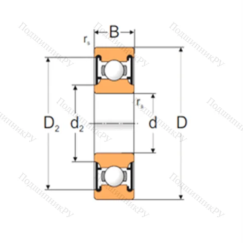 Подшипник шариковый радиальный 6207-2RS 1P