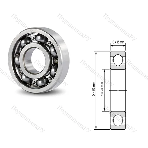 Подшипник шариковый радиальный 6205B 12D 56