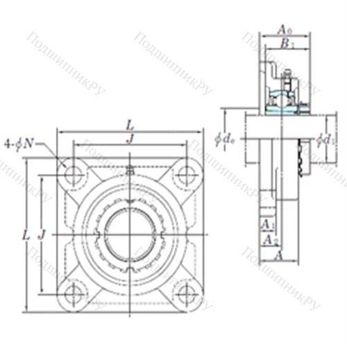 Подшипниковый узел шариковый радиальный UKF 310