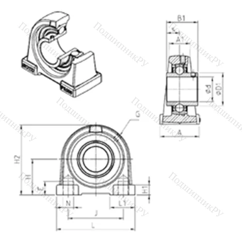 Подшипниковый узел шариковый радиальный UCPA 202