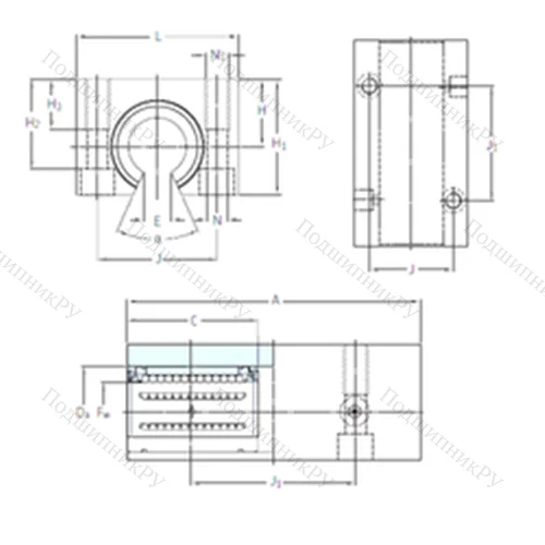 Подшипник шариковый линейный LTCF 20-2LS