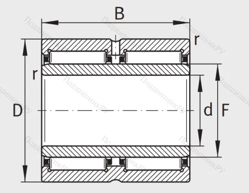 Игольчатый подшипник NA 6907 ZW XL от производителя  INA