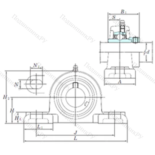 Подшипниковый узел шариковый радиальный NAPK 210-31